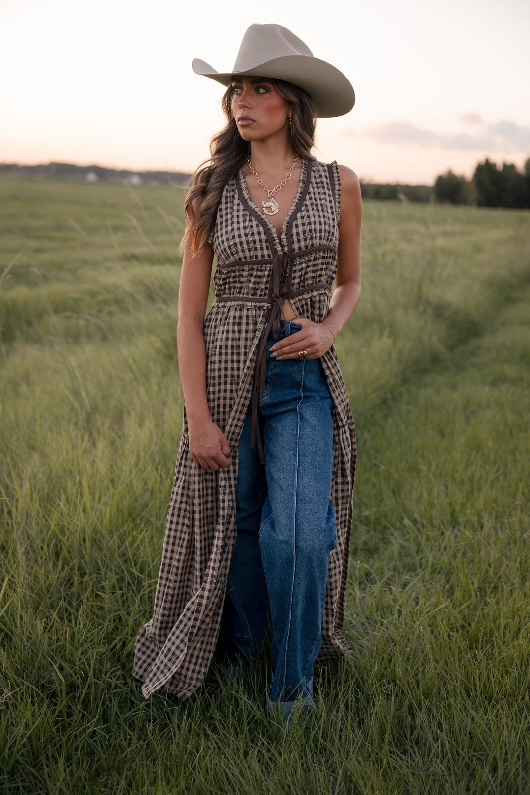 Saddlewood Gingham Duster Top PRE ORDER 9/30