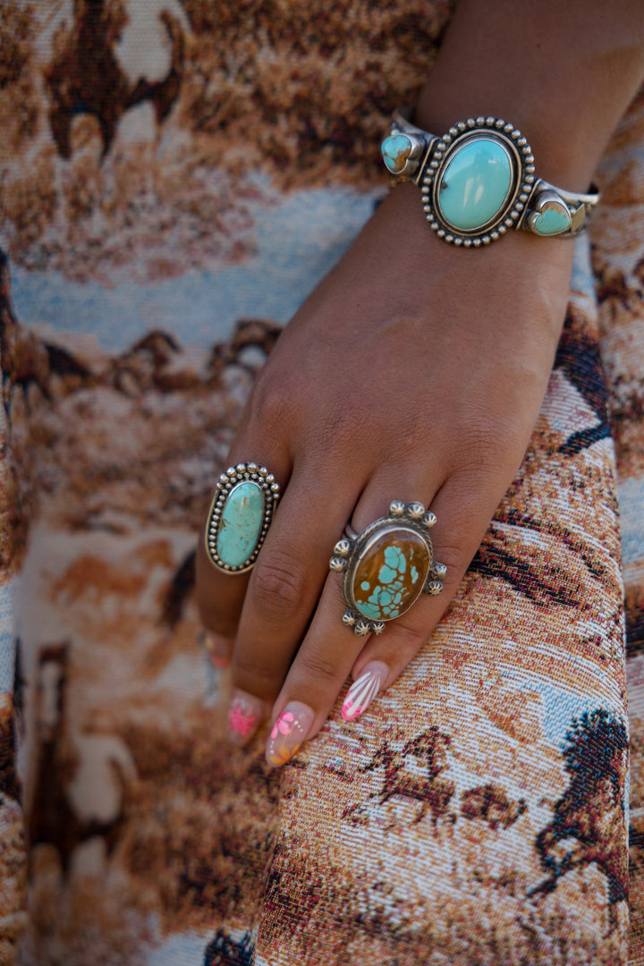Anillo turquesa ovalado ajustable Cassidy
