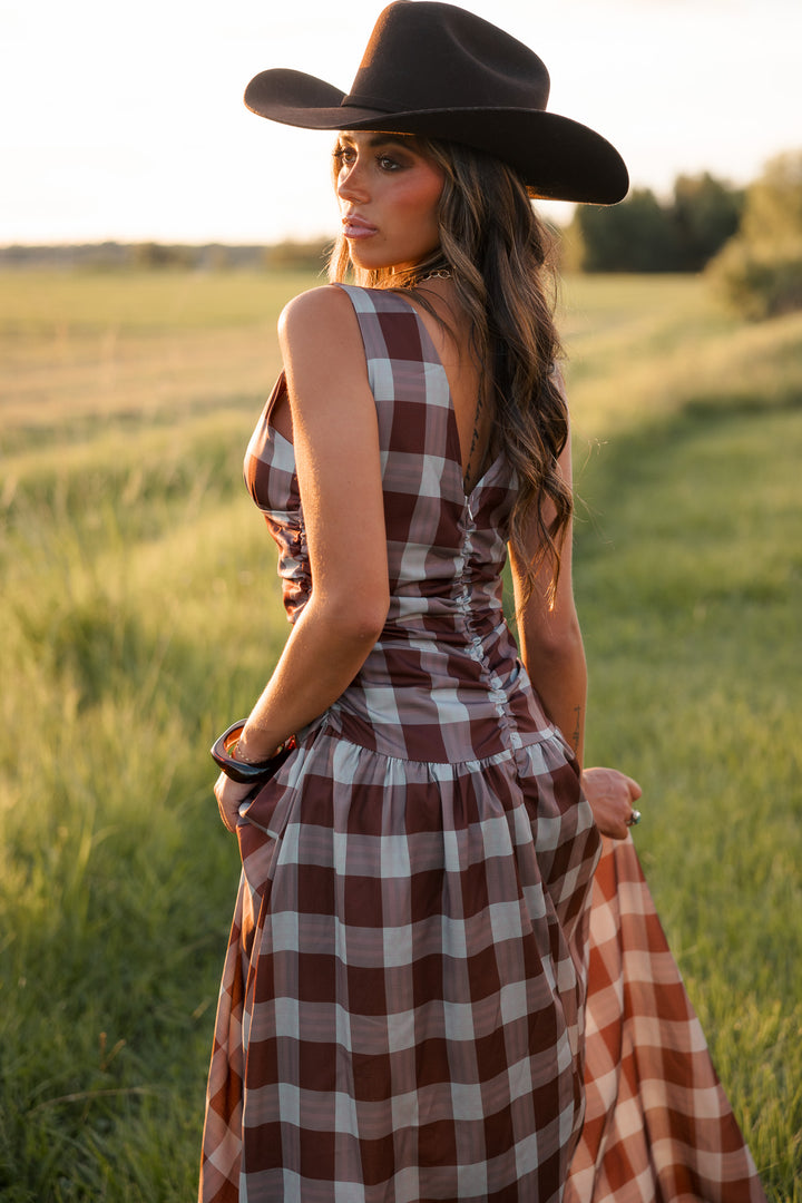 Open Range Plaid Maxi Dress PRE ORDER 9/30