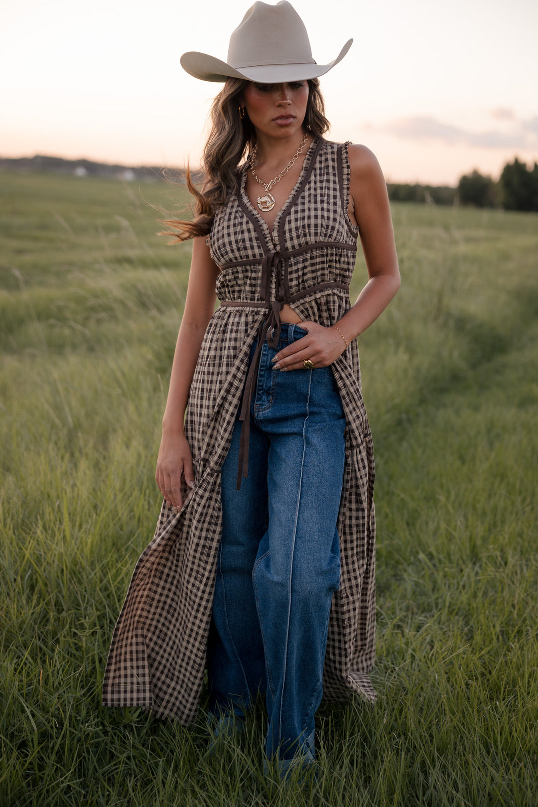 Saddlewood Gingham Duster Top PRE ORDER 9/30