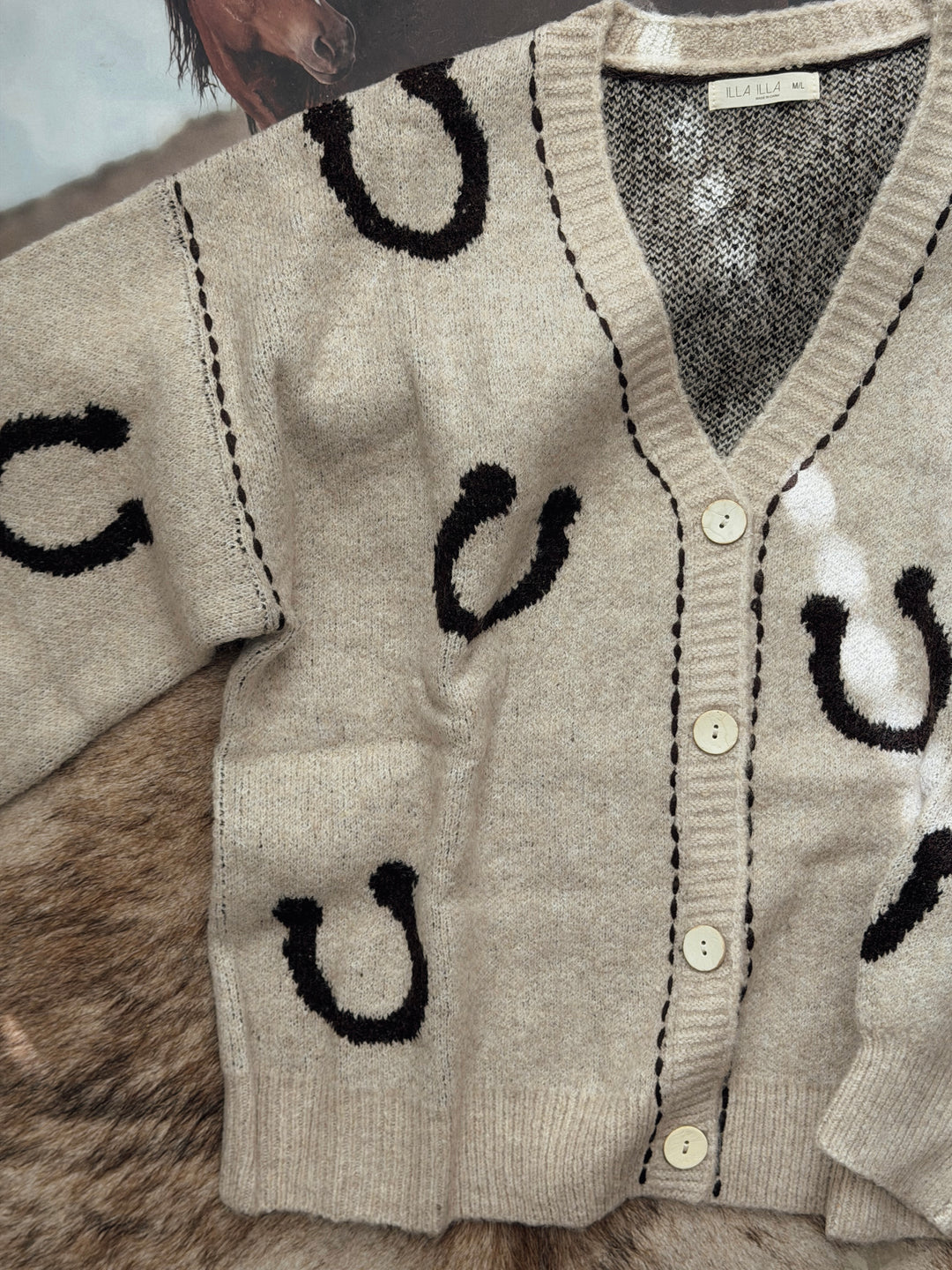 Lucky Horseshoe Knit Cardigan