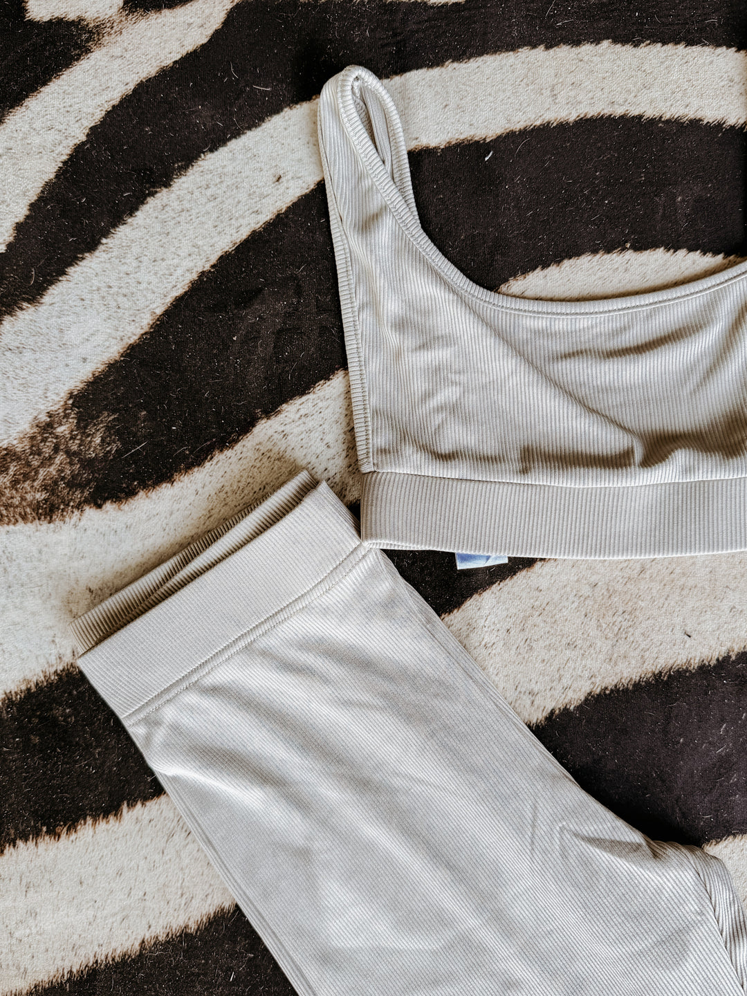 Gray Ribbed Legging Lounge Set