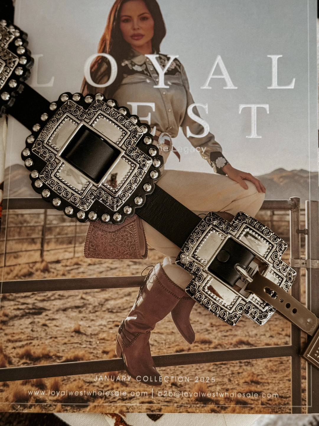 Western boho outfit with silver concho belt and cowgirl boots, rodeo and festival fashion