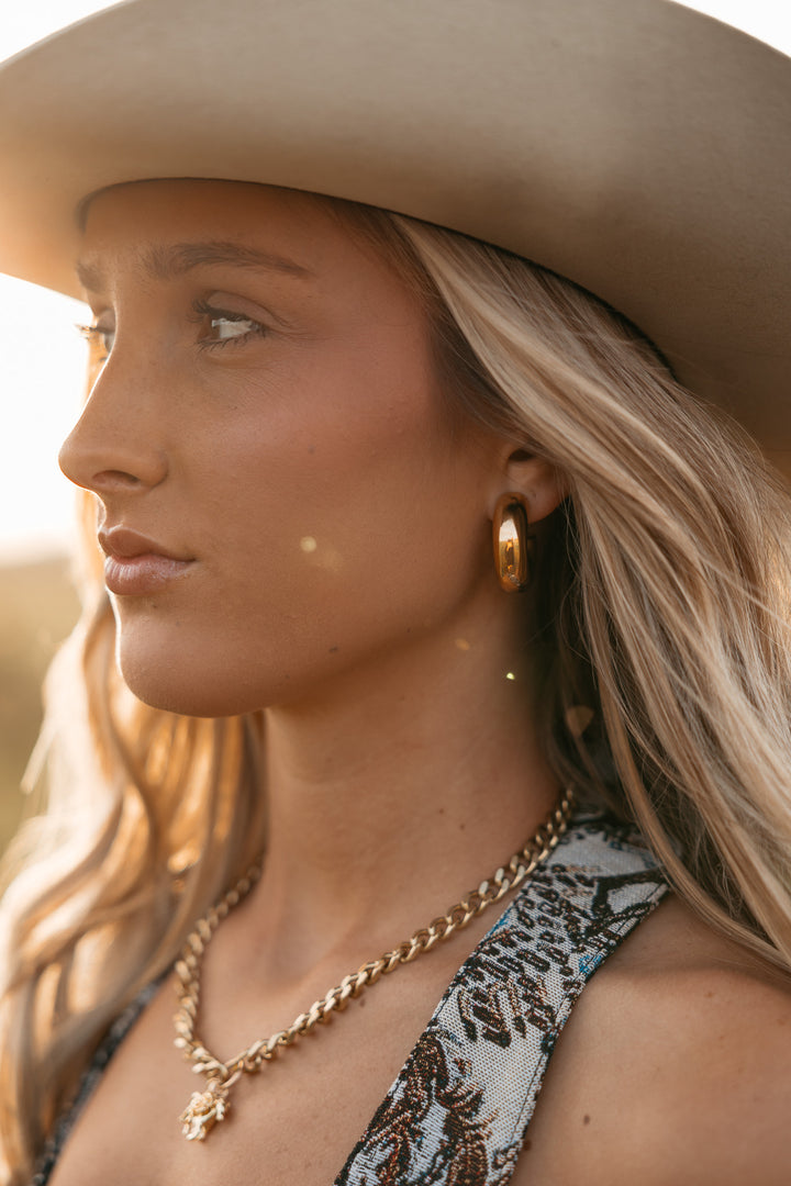 Chuncky Gold Hoops- Stainless Steel