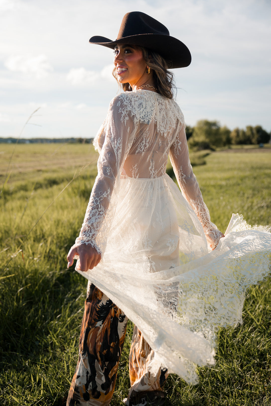 Ivory Lace Duster Top