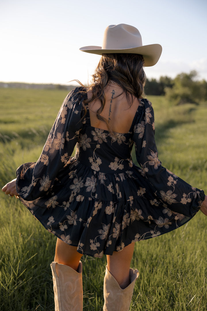 Black Floral Corset Romper PRE ORDER 9/25