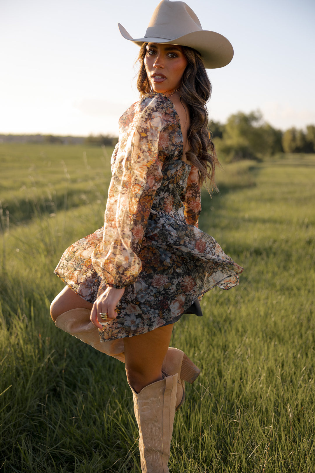 Midnight Rodeo Floral Romper PRE ORDER 9/25