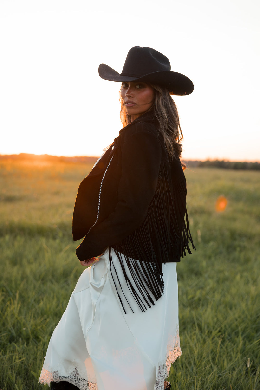 Cowgirl Retro Biker - Preto
