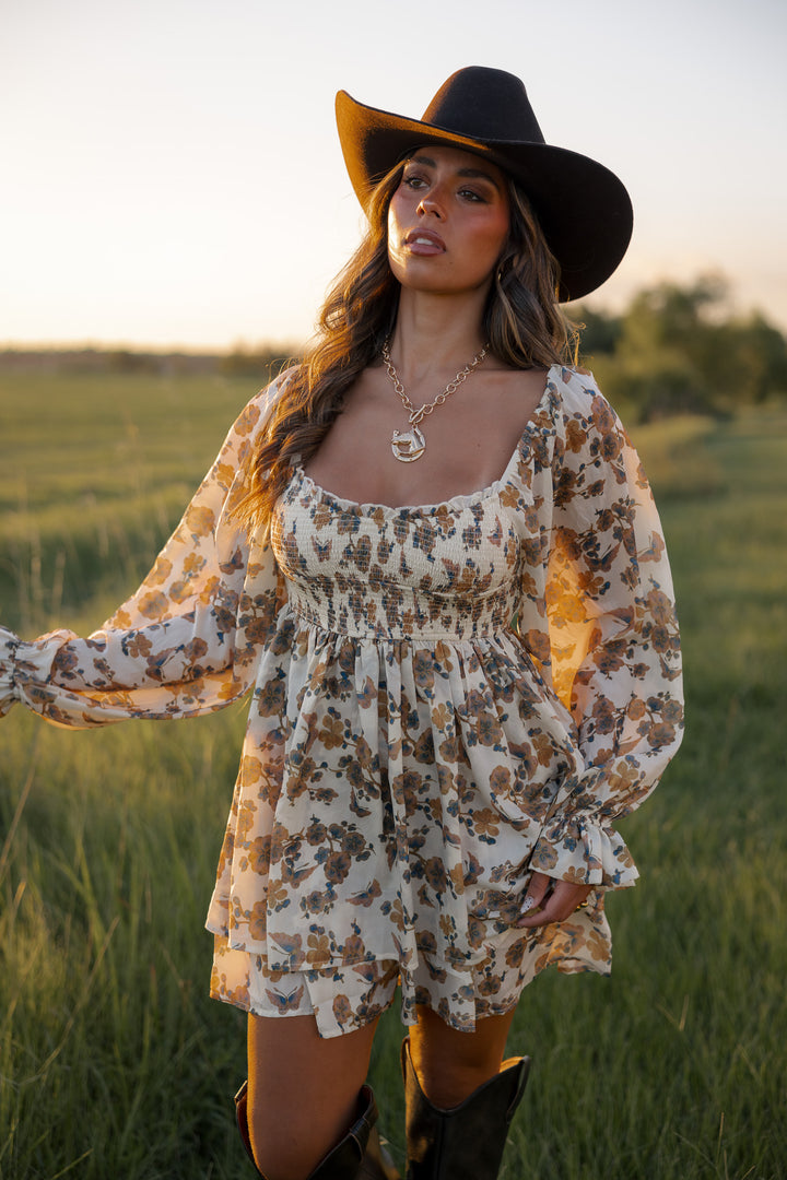 Saddle Bloom Floral Romper PRE ORDER 9/25