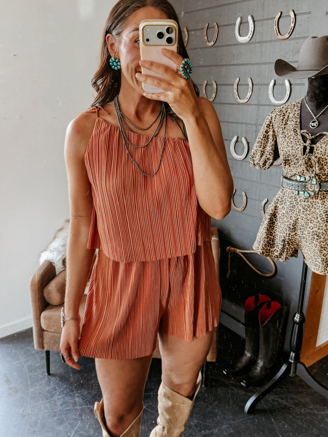 Dusty Rose Pleated One-Shoulder Romper