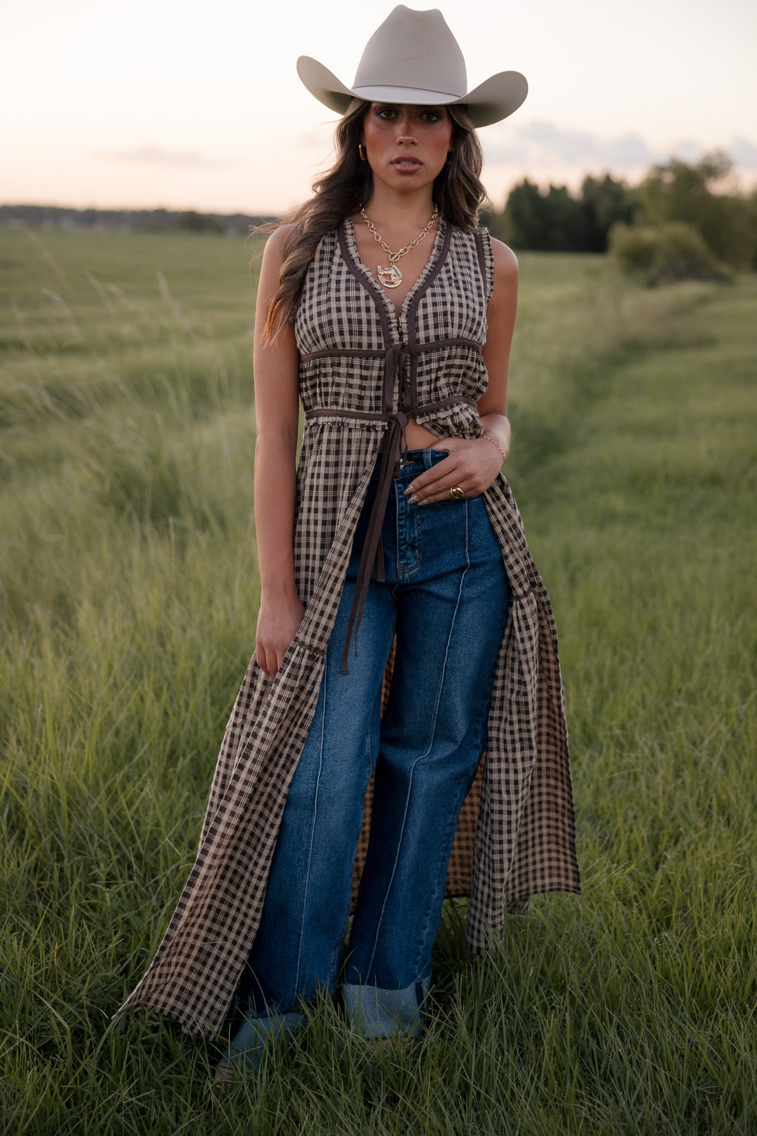 Saddlewood Gingham Duster Top PRE ORDER 9/30