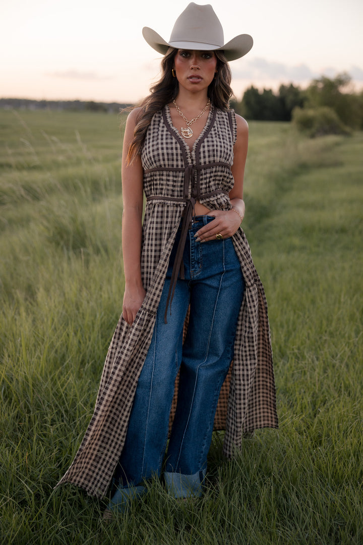 Saddlewood Gingham Duster Top PRE ORDER 9/30