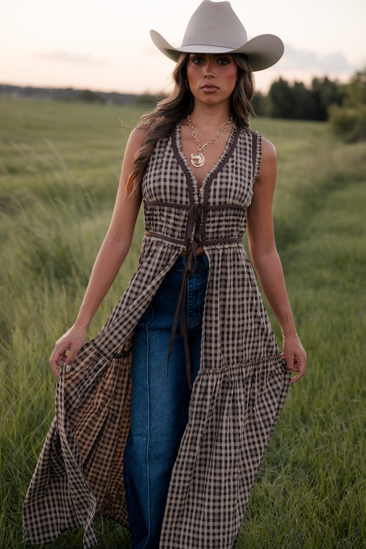 Saddlewood Gingham Duster Top PRE ORDER 9/30