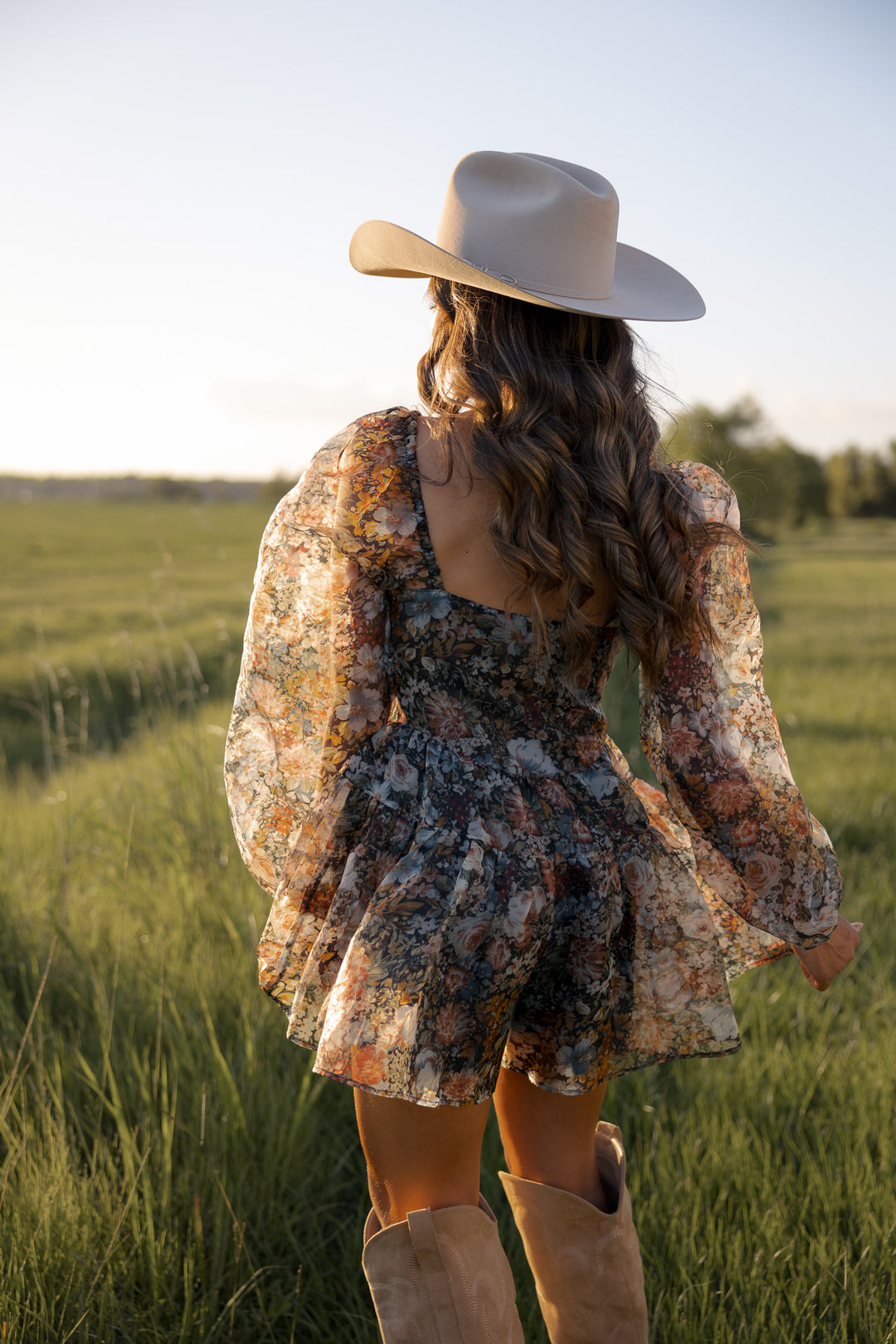 Midnight Rodeo Floral Romper PRE ORDER 9/25