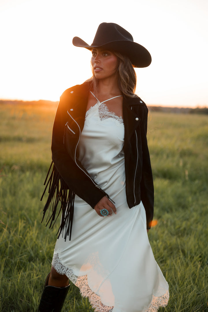 Cowgirl Retro Biker - Preto