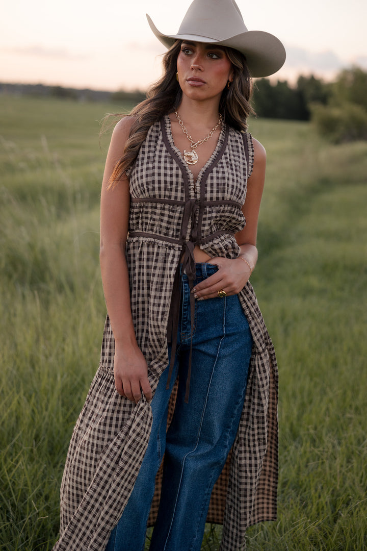 Saddlewood Gingham Duster Top PRE ORDER 9/30