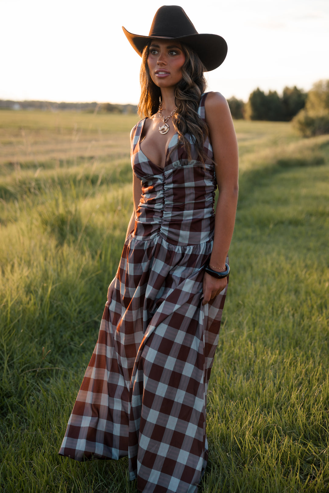 Open Range Plaid Maxi Dress PRE ORDER 9/30