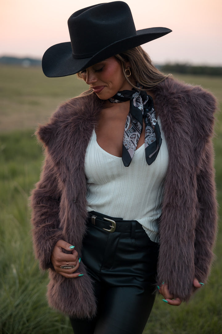 Mocha Fur Coat - Wild J Brand