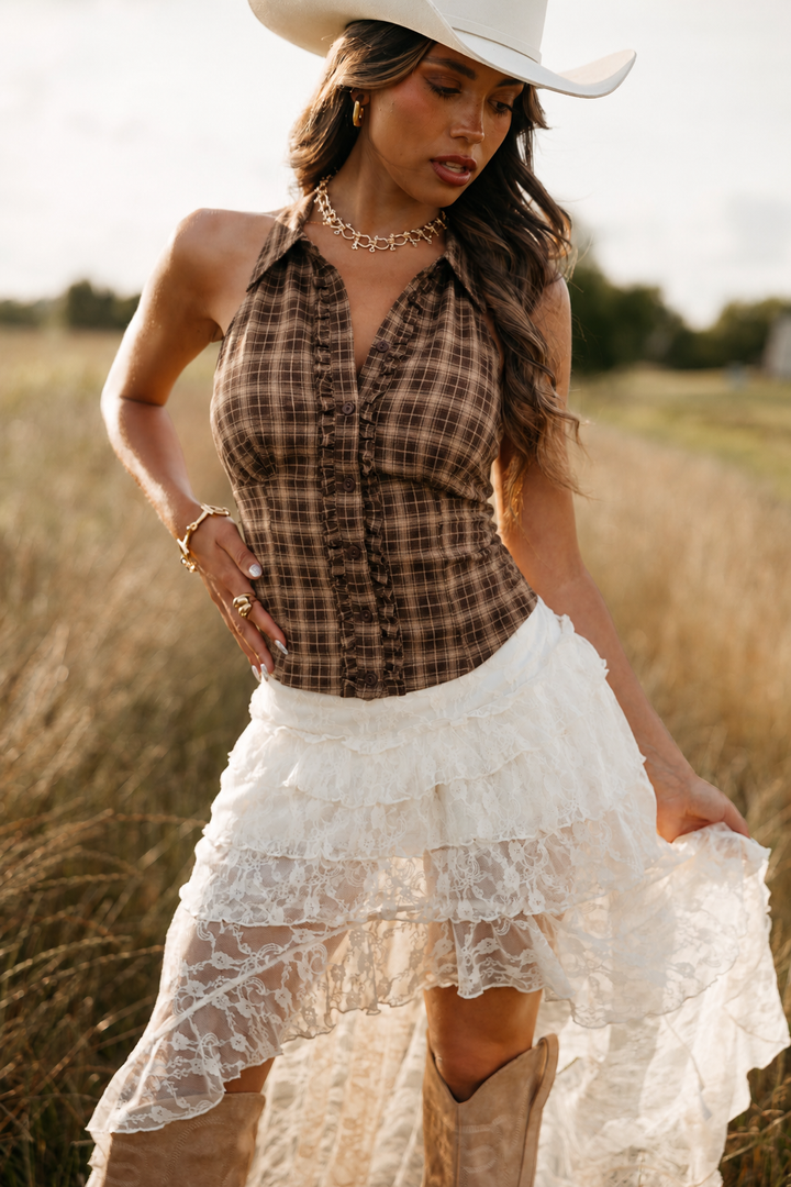 Lace Tiered Maxi Skort