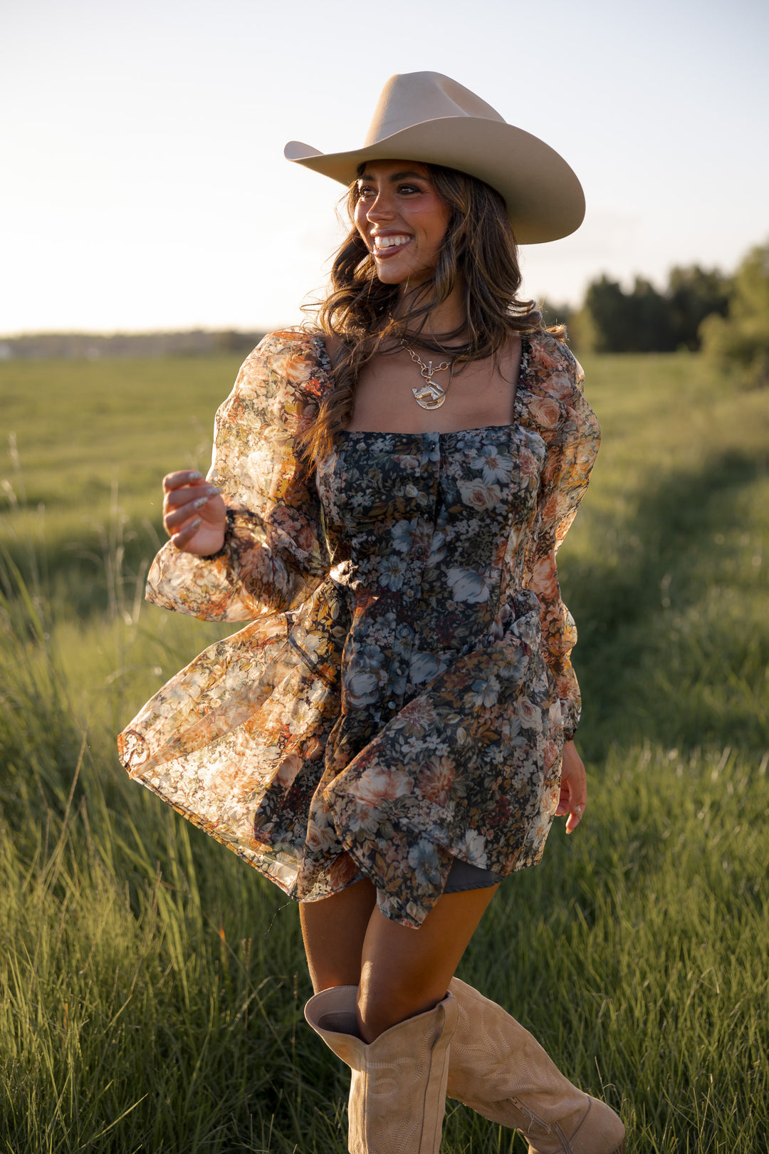 Midnight Rodeo Floral Romper PRE ORDER 9/25