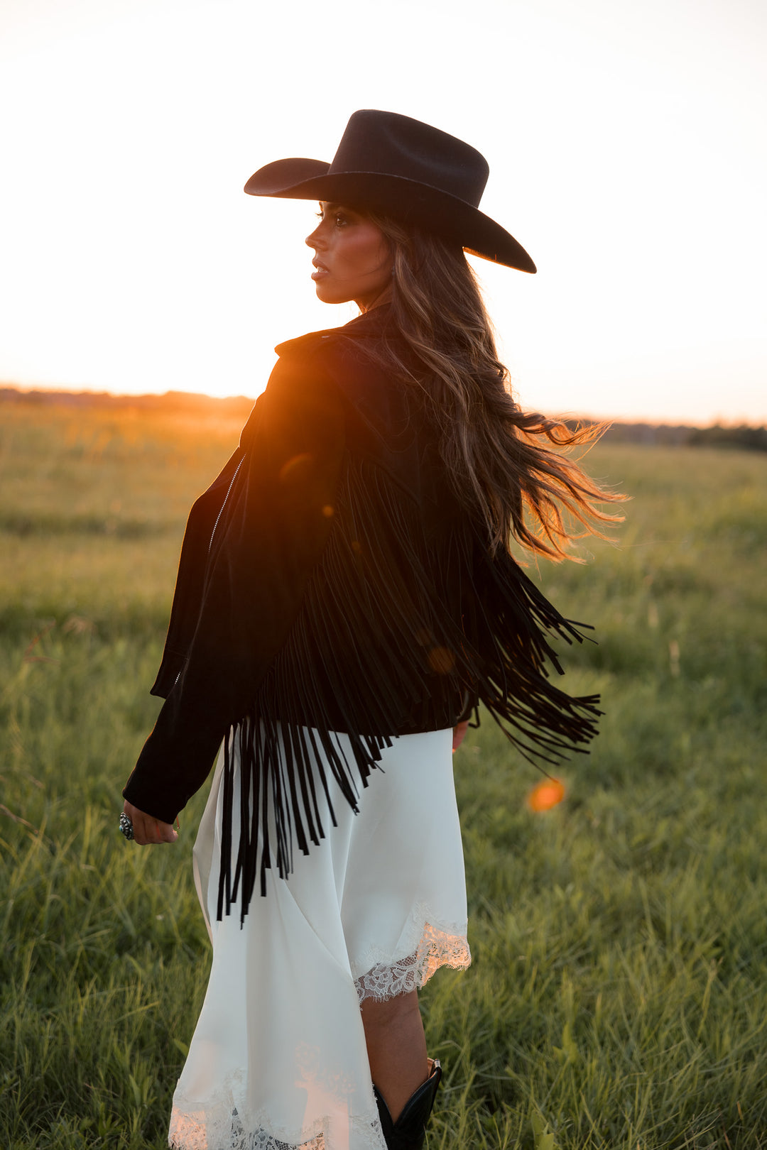 Cowgirl Retro Biker - Preto