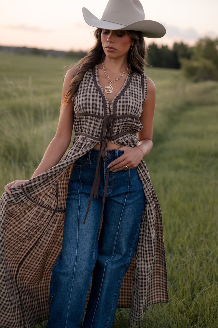 Saddlewood Gingham Duster Top PRE ORDER 9/30