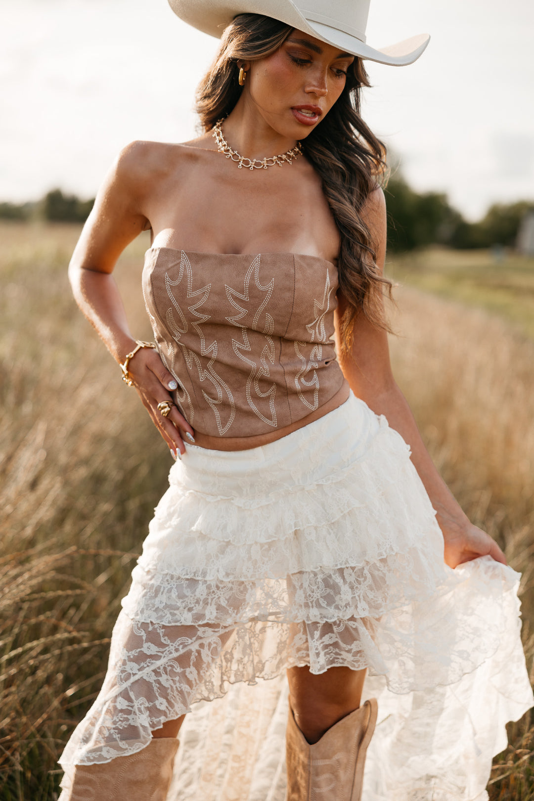 Boot Stitch Corset – Light Brown