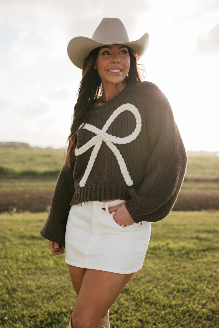 Mocha Ribbon Sweater
