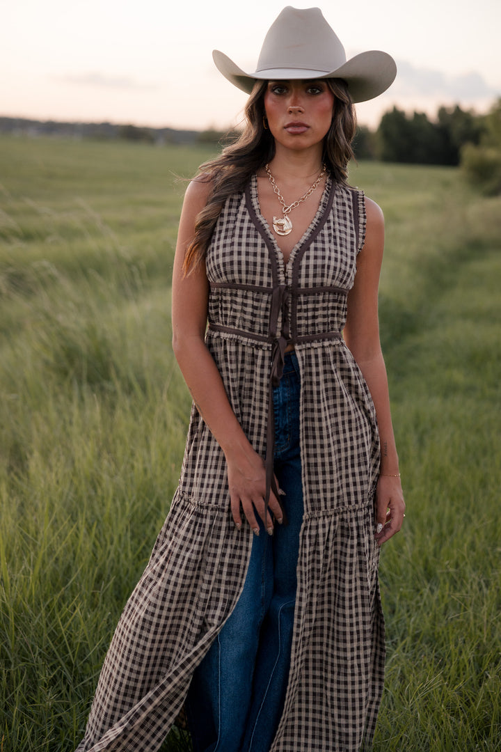 Saddlewood Gingham Duster Top PRE ORDER 9/30