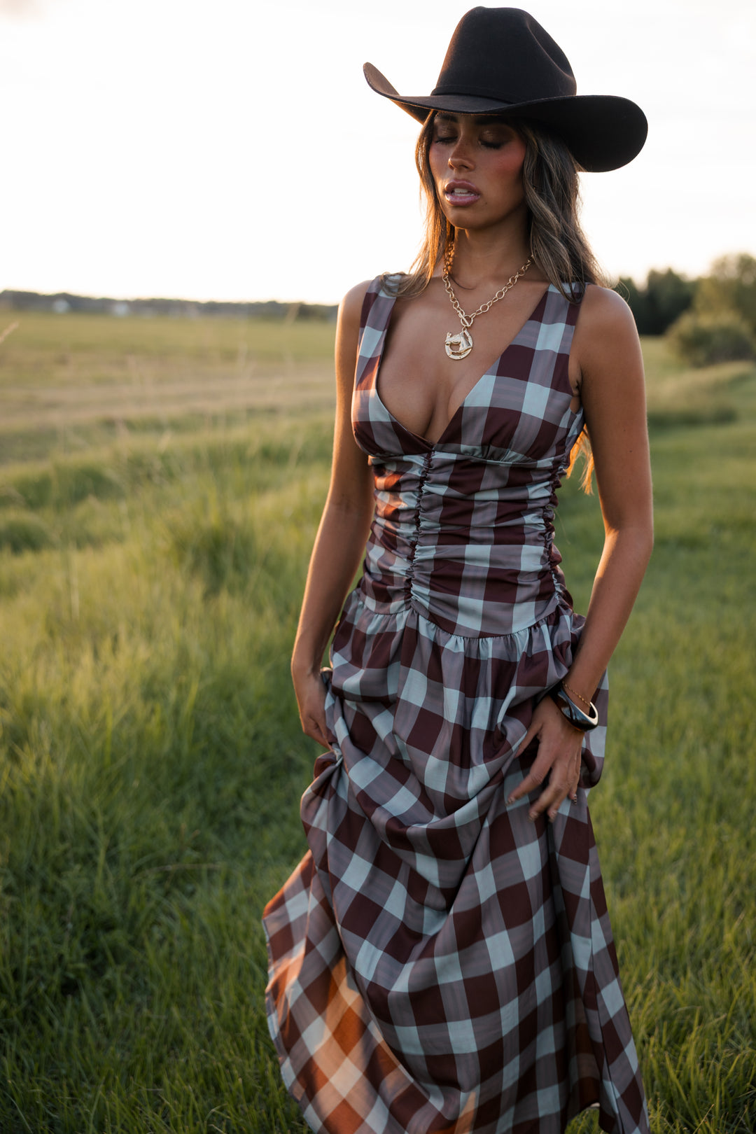Open Range Plaid Maxi Dress PRE ORDER 9/30