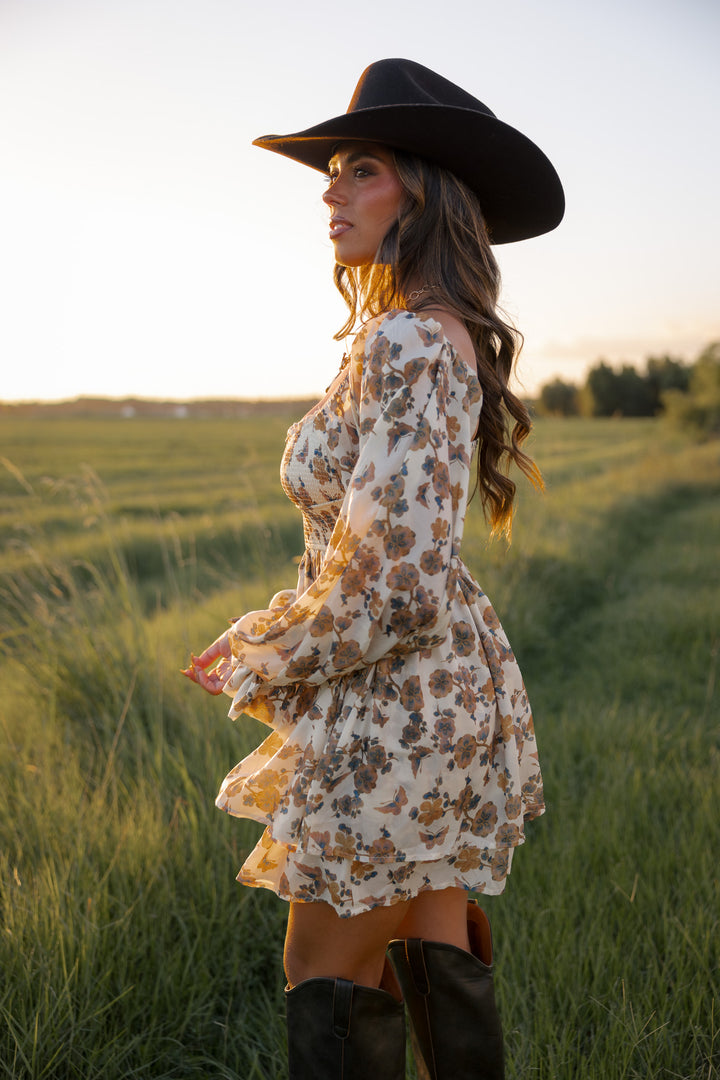 Saddle Bloom Floral Romper PRE ORDER 9/25