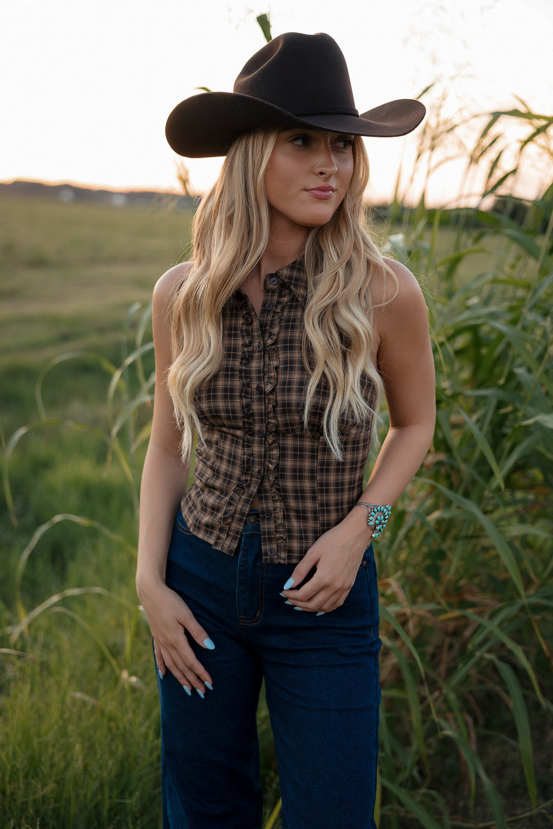 Prairie Plaid Halter Top