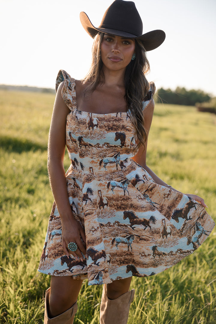 Running Horse Ruffle Dress