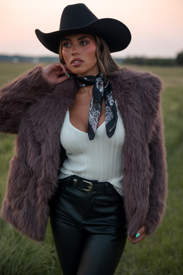 Mocha Fur Coat - Wild J Brand