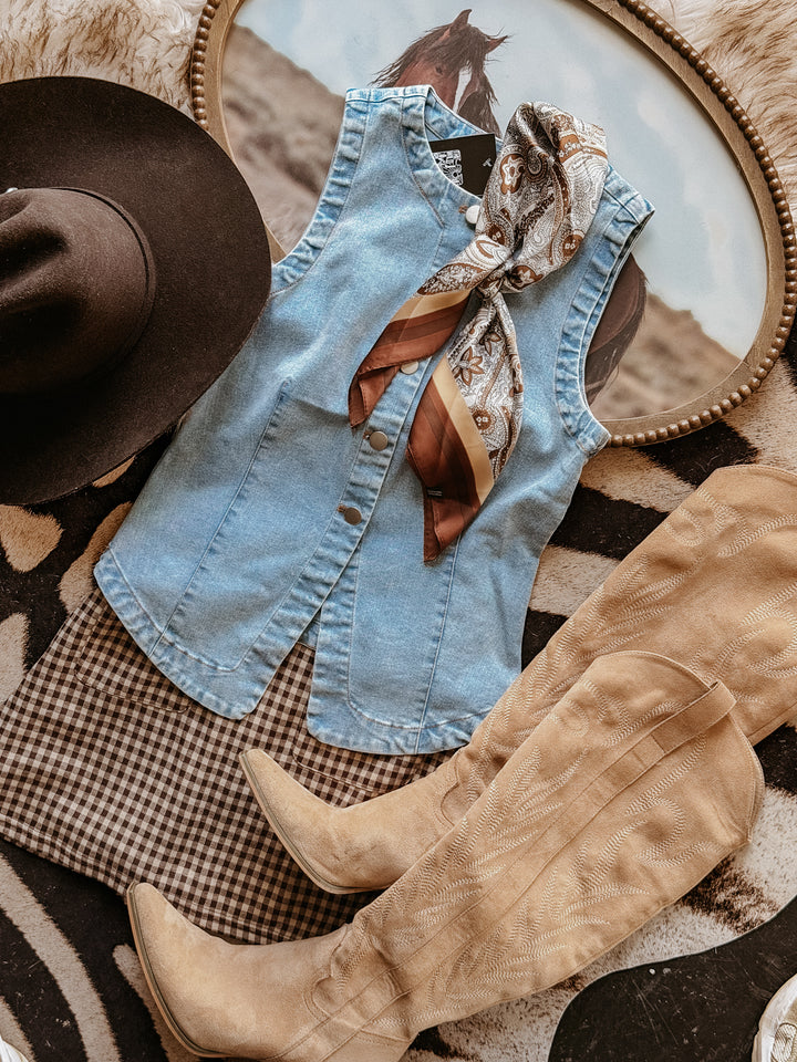 Prairie Gingham Skort
