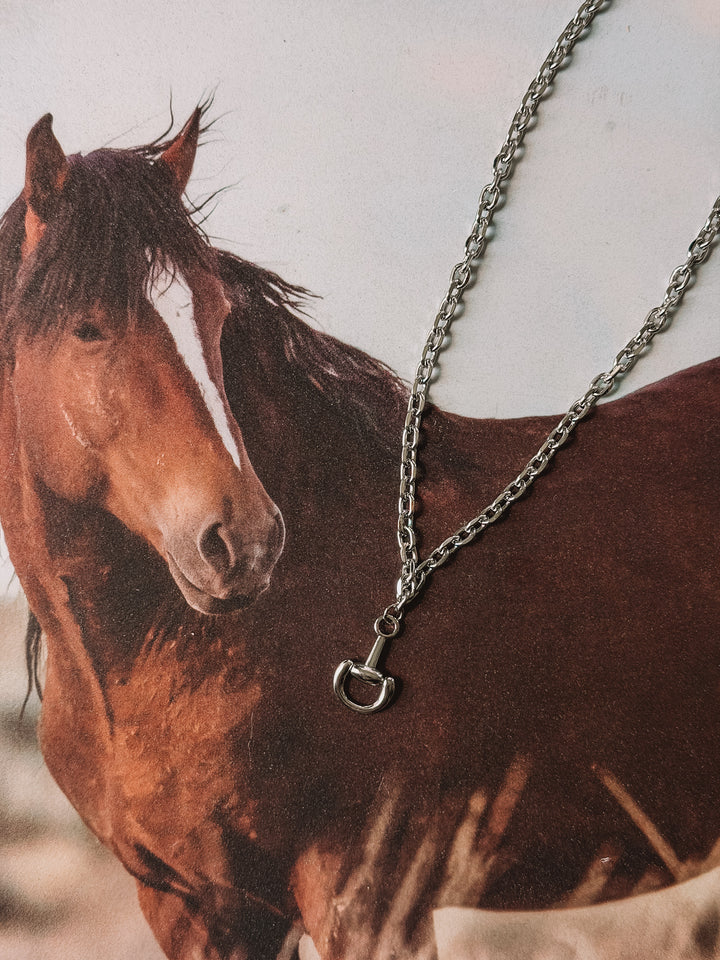 Silver Half Snaffle Bit Necklace