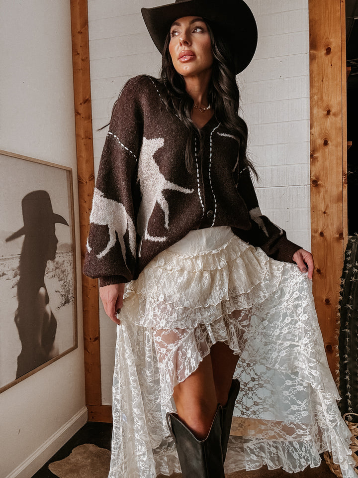 Lace Tiered Maxi Skort