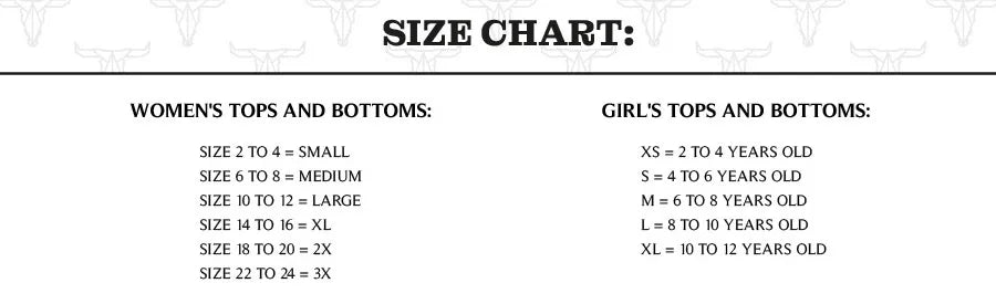 Size chart for women&