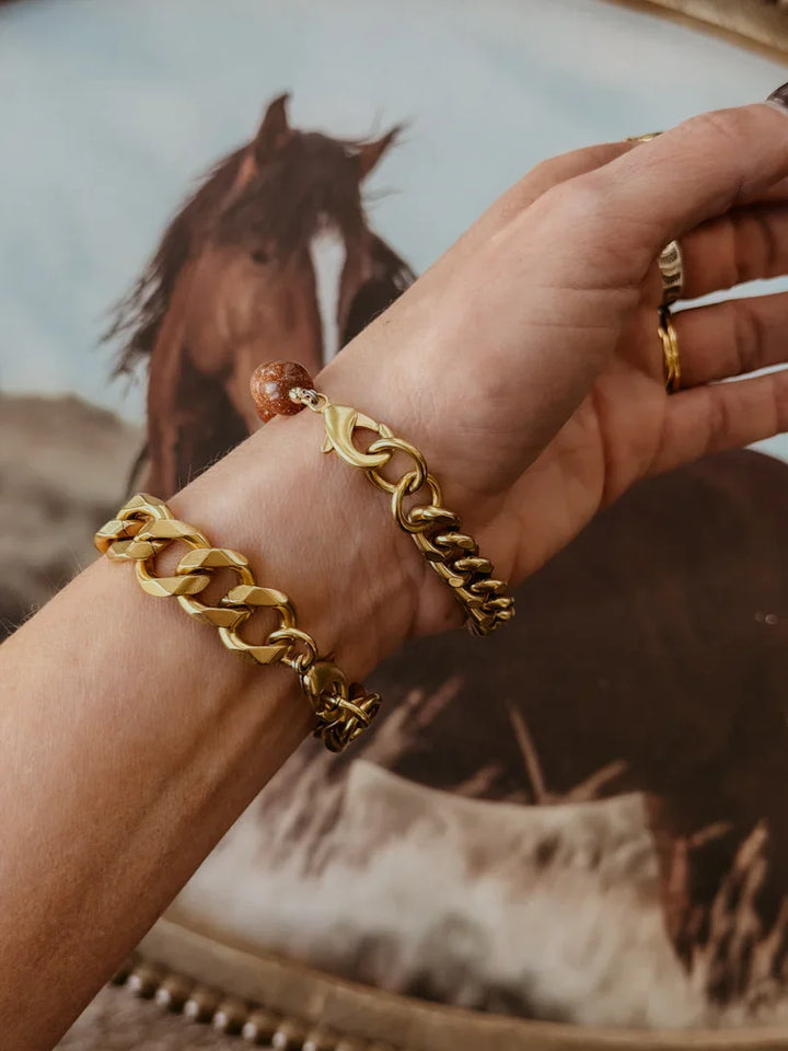 Goldstone Chain Bracelet | Gold