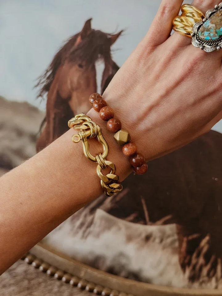 Goldstone Chain Bracelet | Gold