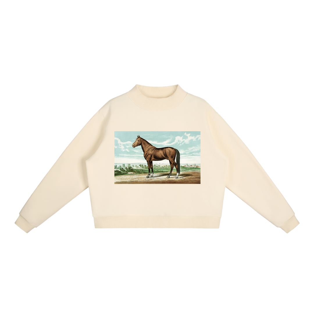 Vintage Horse Mock-Neck Sweatshirt