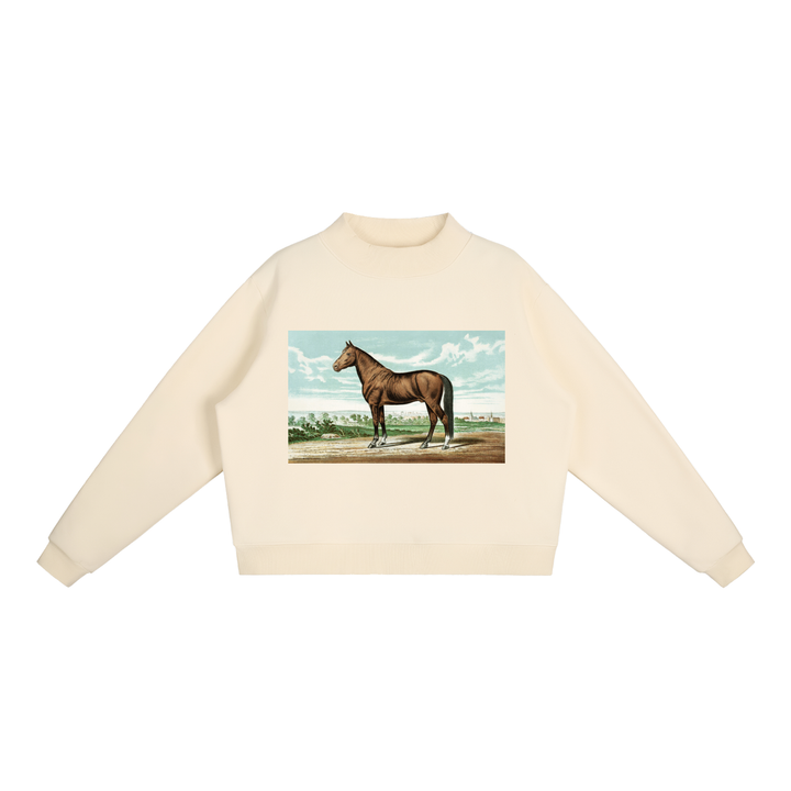 Vintage Horse Mock-Neck Sweatshirt