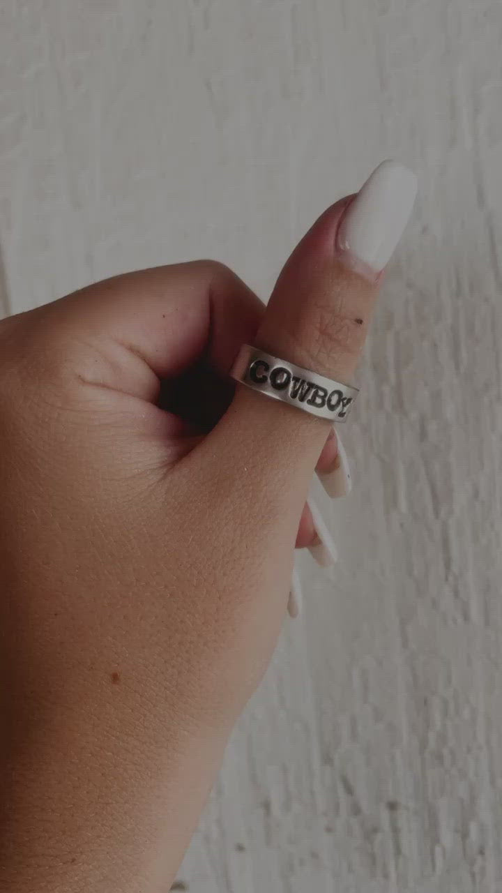 Cowboy Up Hand Stamped Ring *HANDMADE*