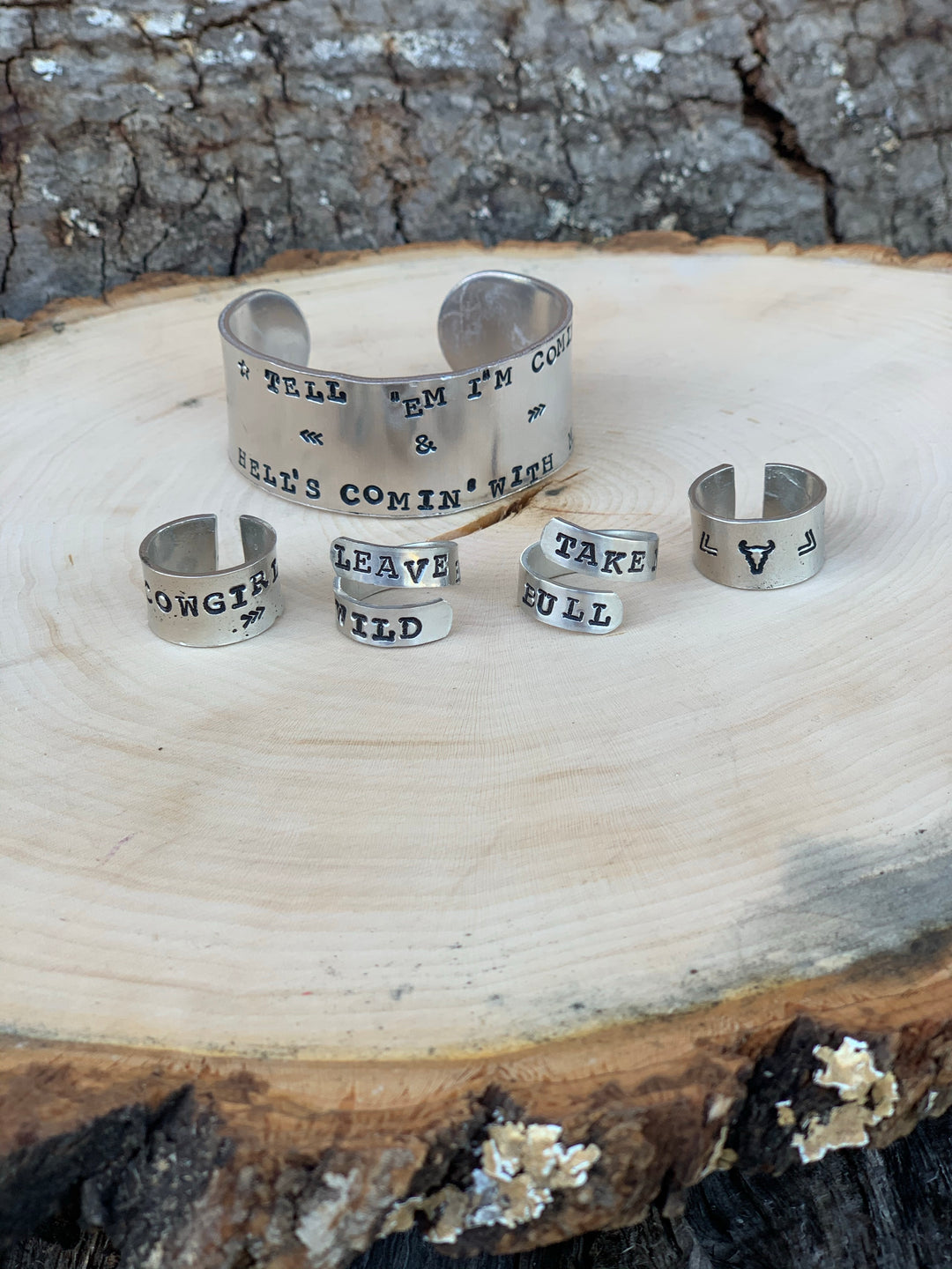 Bull Head &amp; Arrow Cuff Ring *HANDMADE*