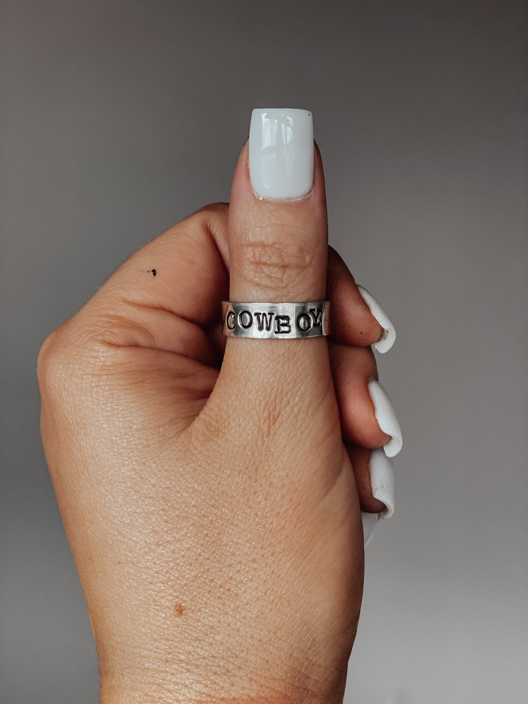 Cowboy Hand Stamped Ring | Handmade