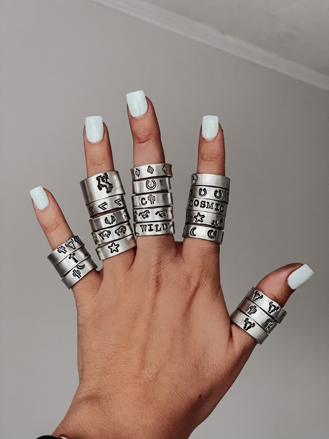 Hand Stamped Buckin’ Cowboy Cuff Ring