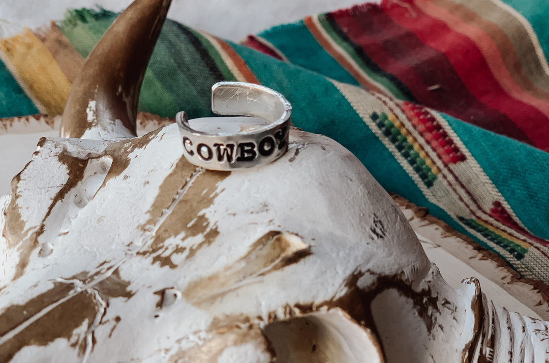 Cowboy Up Hand Stamped Ring *HANDMADE*