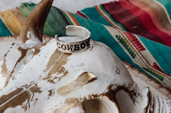 Cowboy Up Hand Stamped Ring *HANDMADE*