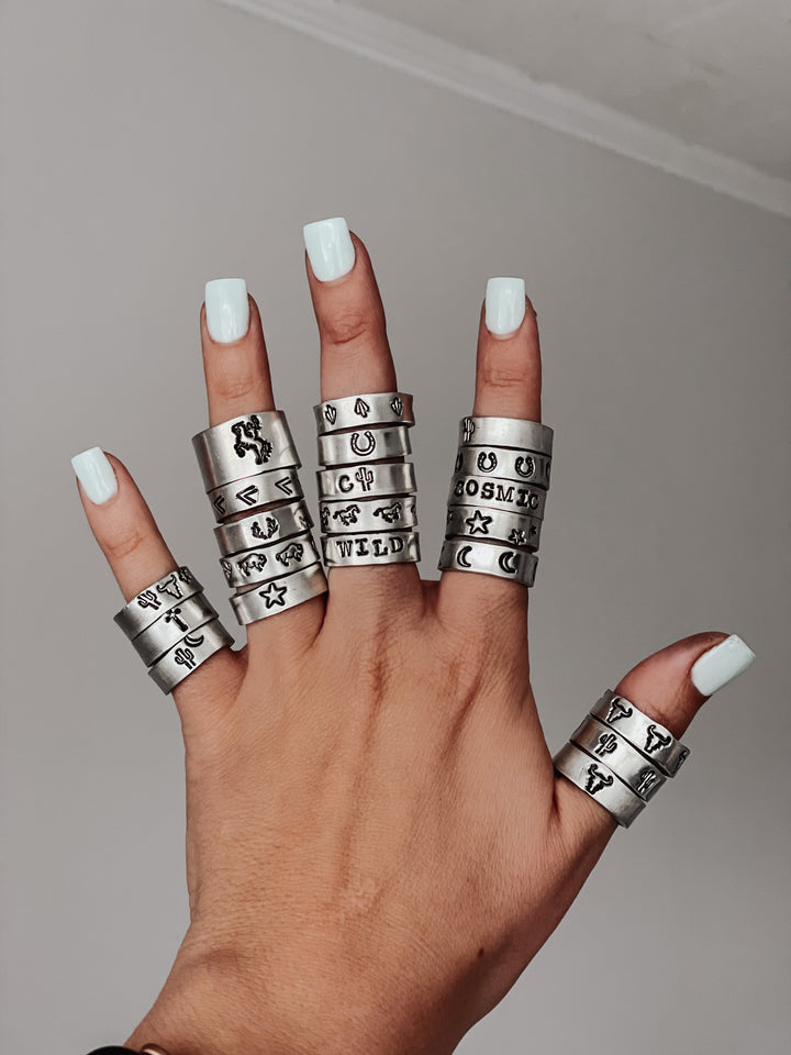 Anillos estampados a mano mixtos *HECHOS A MANO*