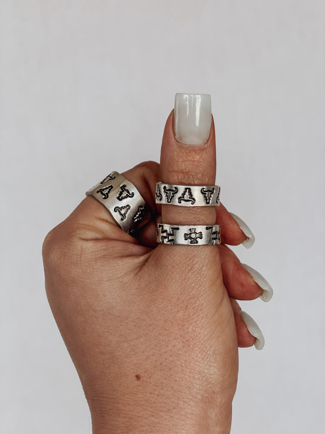 Hand Stamped Bull Ring | Handmade